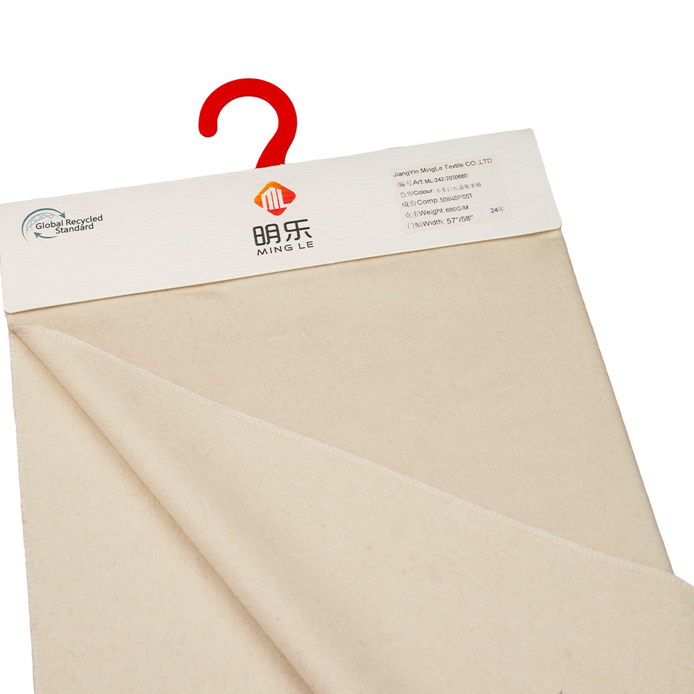 50% Olann, 40% poileistir, 10% Snáithín Eile, 680G/M, Beige, Olann Criostal Clúdach Aon-Aghaidh, ML-242-2050680