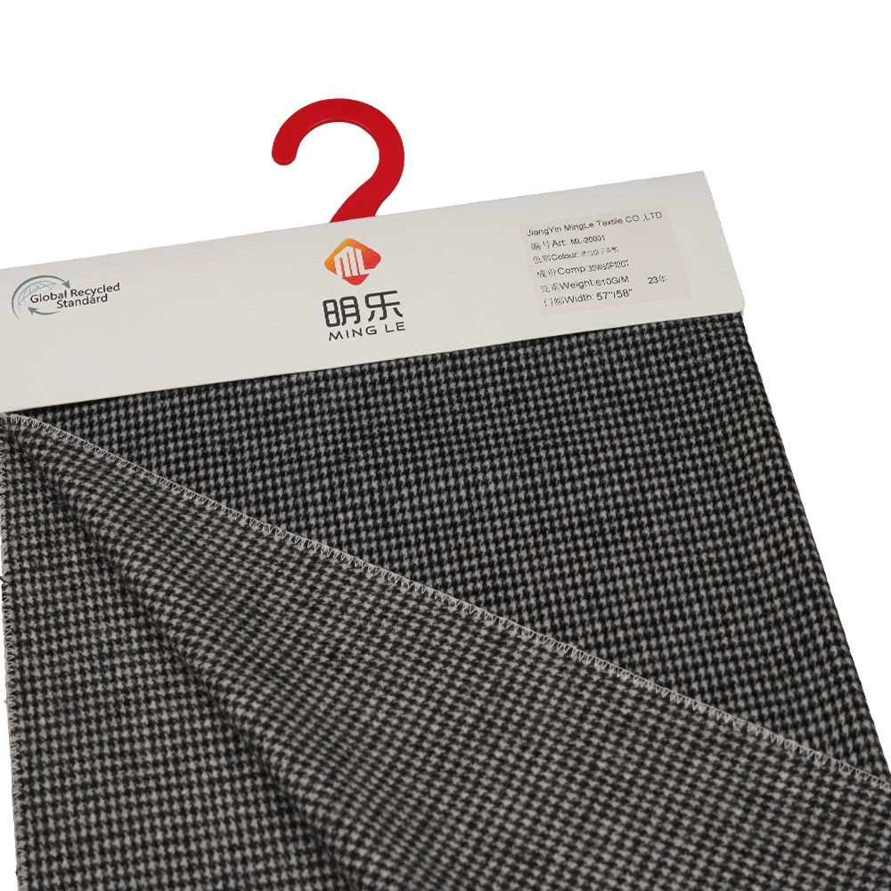 30% Olann, 60% poileistir, 10% Snáithín Eile, 610G/M, Dubh Agus Bán, Fabraic Phláta Aon-aghaidh Chlúdach, ML-20001