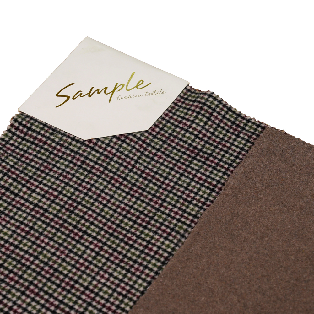 20% Olann, 70% poileistir, 10% Snáithín Eile, 800G/M, Seiceáil Dathanna, Fabraic Velvet Dhá Thaobh, ML-4400-3