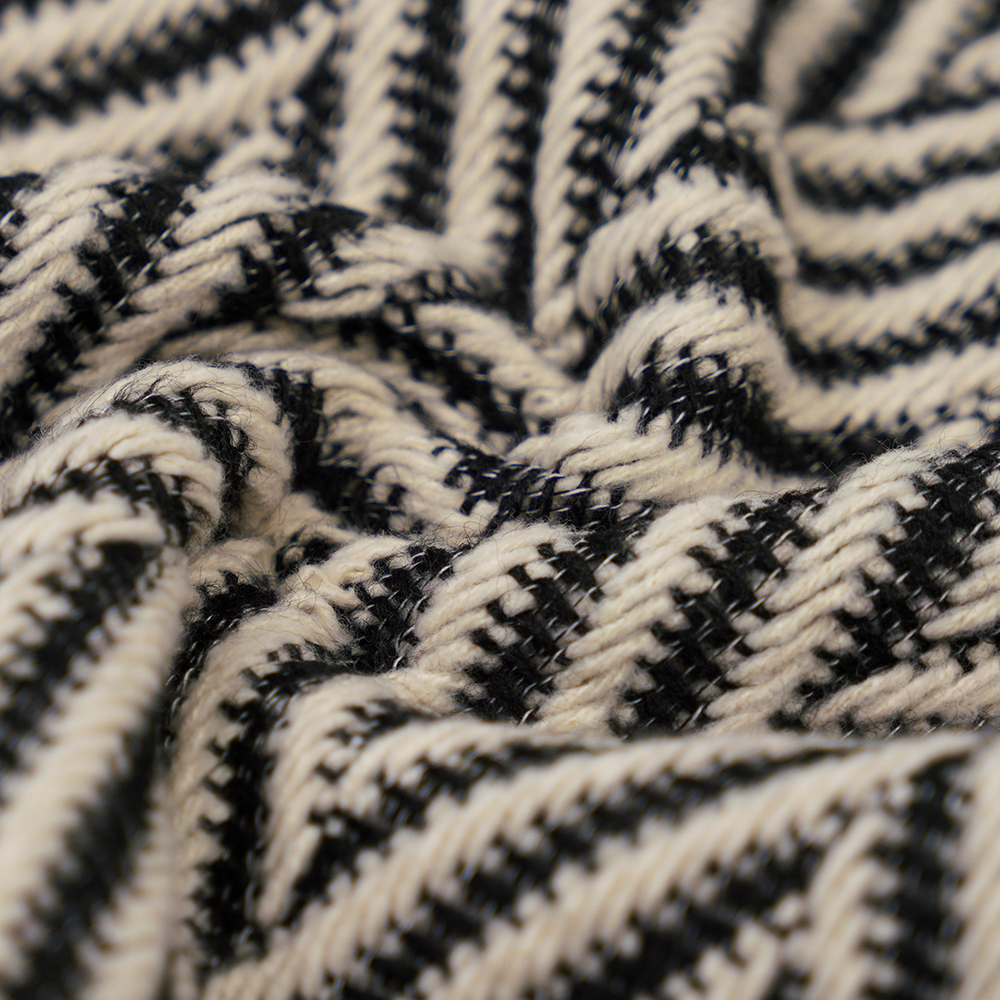 100% eile, 720G/M, Clasaiceach Dubh Agus Bán, Snáth Tweed, ML-70230021-22090