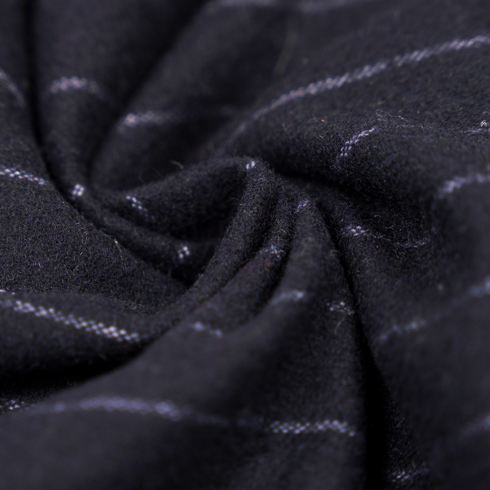 53% Olann, 47% poileistir, 350G/M, Zhiqing + Bán, Fabraic Flannel Stráice Ingearach, ML-317245X-2