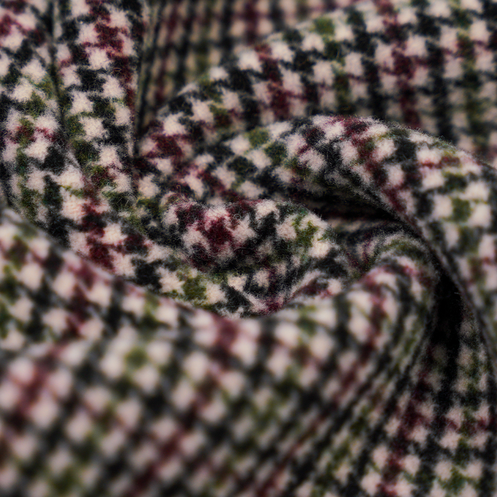 20% Olann, 70% poileistir, 10% Snáithín Eile, 800G/M, Seiceáil Dathanna, Fabraic Velvet Dhá Thaobh, ML-4400-3