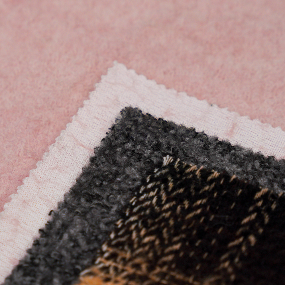 40% Olann, 60% poileistir, 540G/M, Dubh agus Bán, Fabraic Tweed Ciorcail, ML-8021071